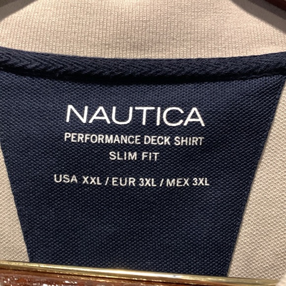 Nautica Performance Deck Shirt Beige XXL - Picture 3 of 5
